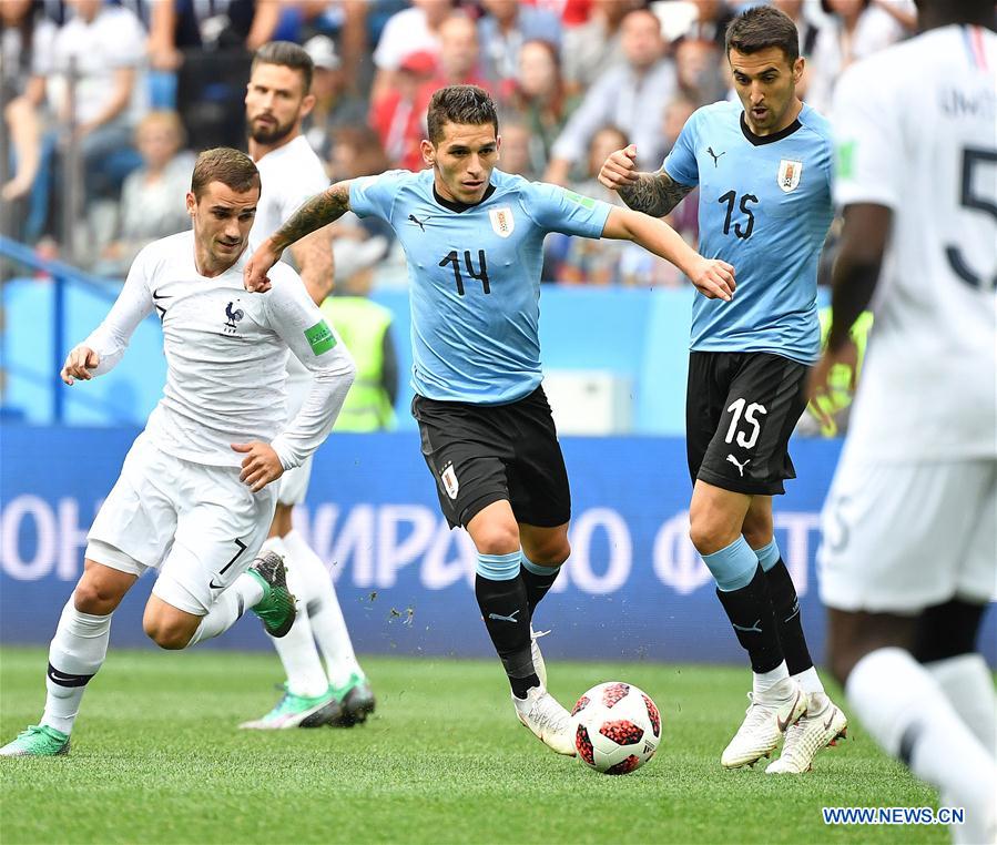 (SP)RUSSIA-NIZHNY NOVGOROD-2018 WORLD CUP-QUARTERFINAL-URUGUAY VS FRANCE