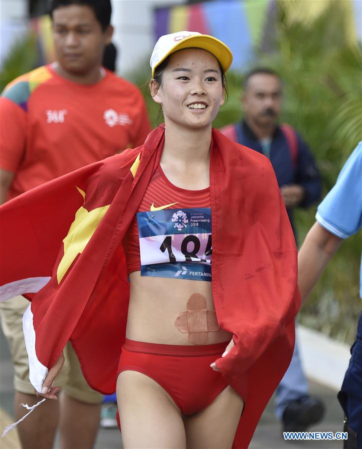 (SP)INDONESIA-JAKARTA-ASIAN GAMES-ATHLETICS-WOMEN'S 20KM WALK