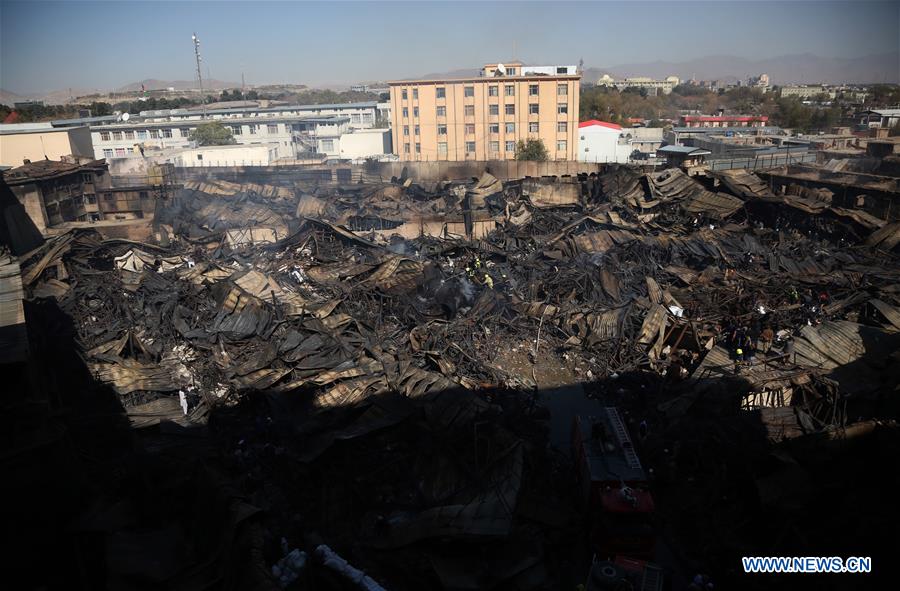 AFGHANISTAN-KABUL-MARKET-FIRE