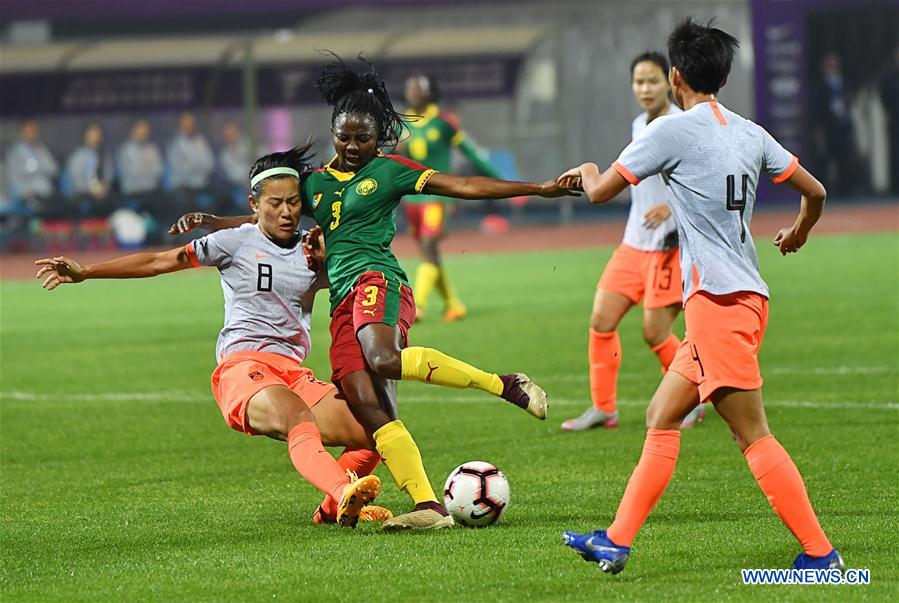 (SP)CHINA-WUHAN-FOOTBALL-INTERNATIONAL WOMEN'S FOOTBALL TOURNAMENT WUHAN 2019 FINAL-CHINA VS CAMEROON