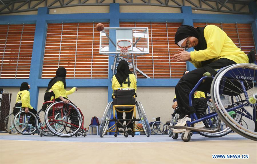 (SP)MIDEAST-GAZA-WHEELCHAIR-WOMEN-BASKETBALL-MATCH