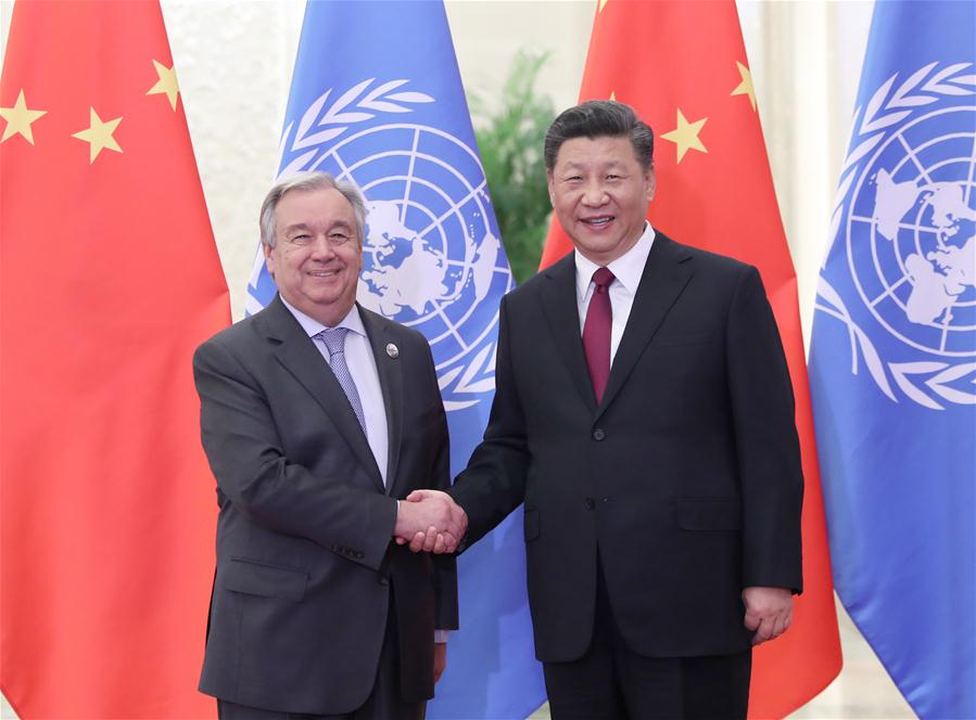 (BRF)CHINA-BEIJING-XI JINPING-UN CHIEF-MEETING (CN)