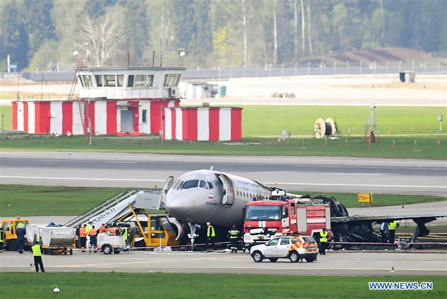 RUSSIA-MOSCOW-PLANE FIRE