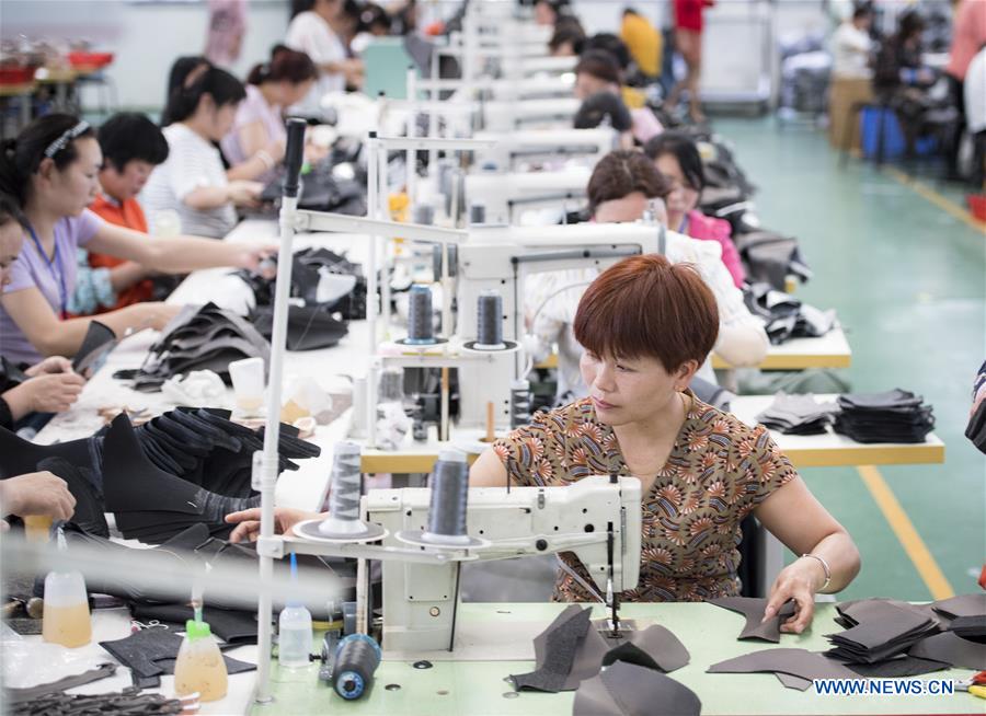 CHINA-HUBEI-POVERTY ALLEVIATION-SHOES MAKING WORKSHOP (CN)