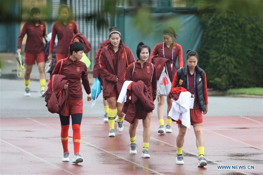 (SP)FRANCE-LE HAVRE-2019 FIFA WOMEN'S WORLD CUP-ROUND OF 16-CHINA-TRAINING SESSION