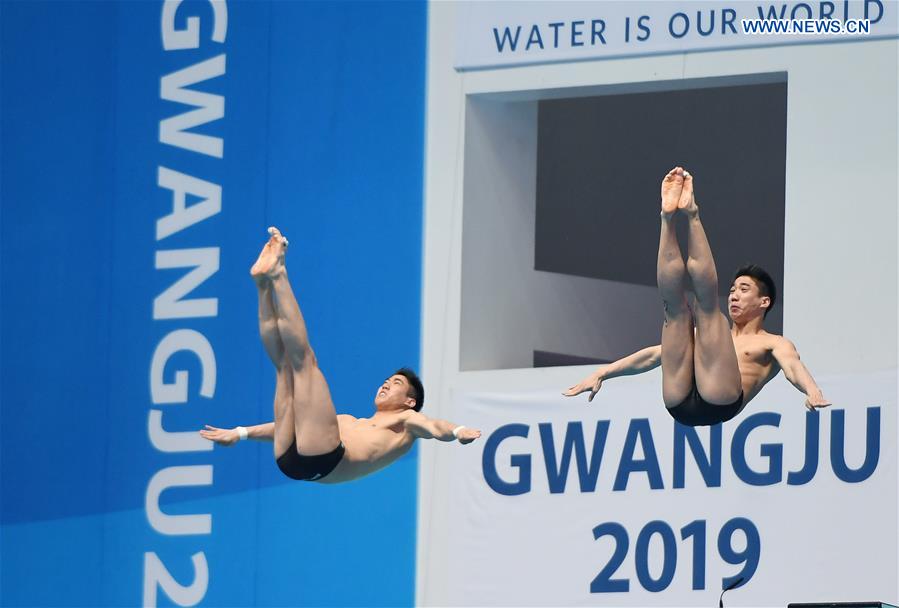 (SP)SOUTH KOREA-GWANGJU-FINA WORLD CHAMPIONSHIPS-DIVING-MEN'S 3M SYNCHRO SPRINGBOARD