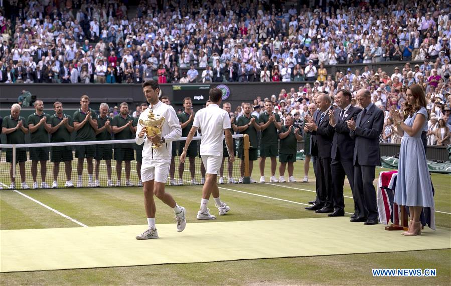 (SP)BRITAIN-LONDON-TENNIS-WIMBLEDON CHAMPIONSHIPS 2019-MEN'S SINGLES-FINAL