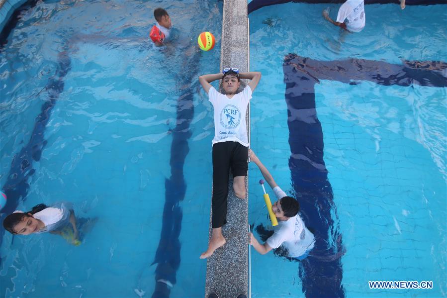 MIDEAST-GAZA-DISABLED CHILDREN-SUMMER CAMP