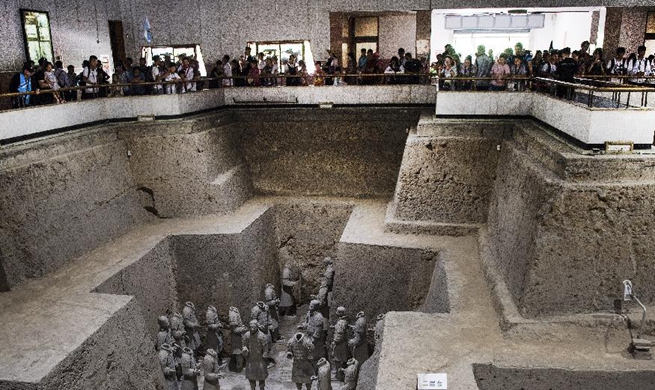 Tourists visit Emperor Qinshihuang's Mausoleum Site Museum in NW China