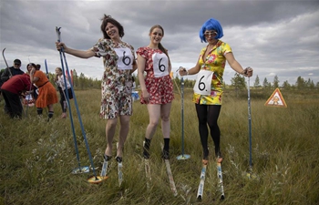 Swamp skiing competition held in northern Finland