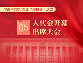 習近平2021兩會“微鏡頭”之二：3月5日 人代會開幕，出席大會